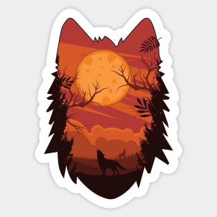 Wolf forest Sticker